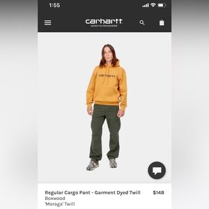 Green Carhartt WIP Regular Cargo Pants